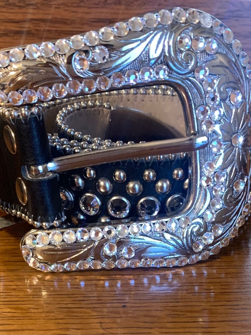 SIZE Small /30.  Legendary BB Simon Western Belt “Adabelle” black leather